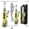 Vibrador rotativo con estimulador de clitoris y velocidad regulable